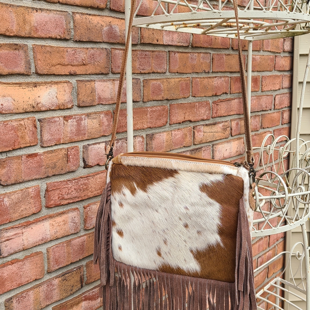 American Darling Western Cowhide Purse With Fringe